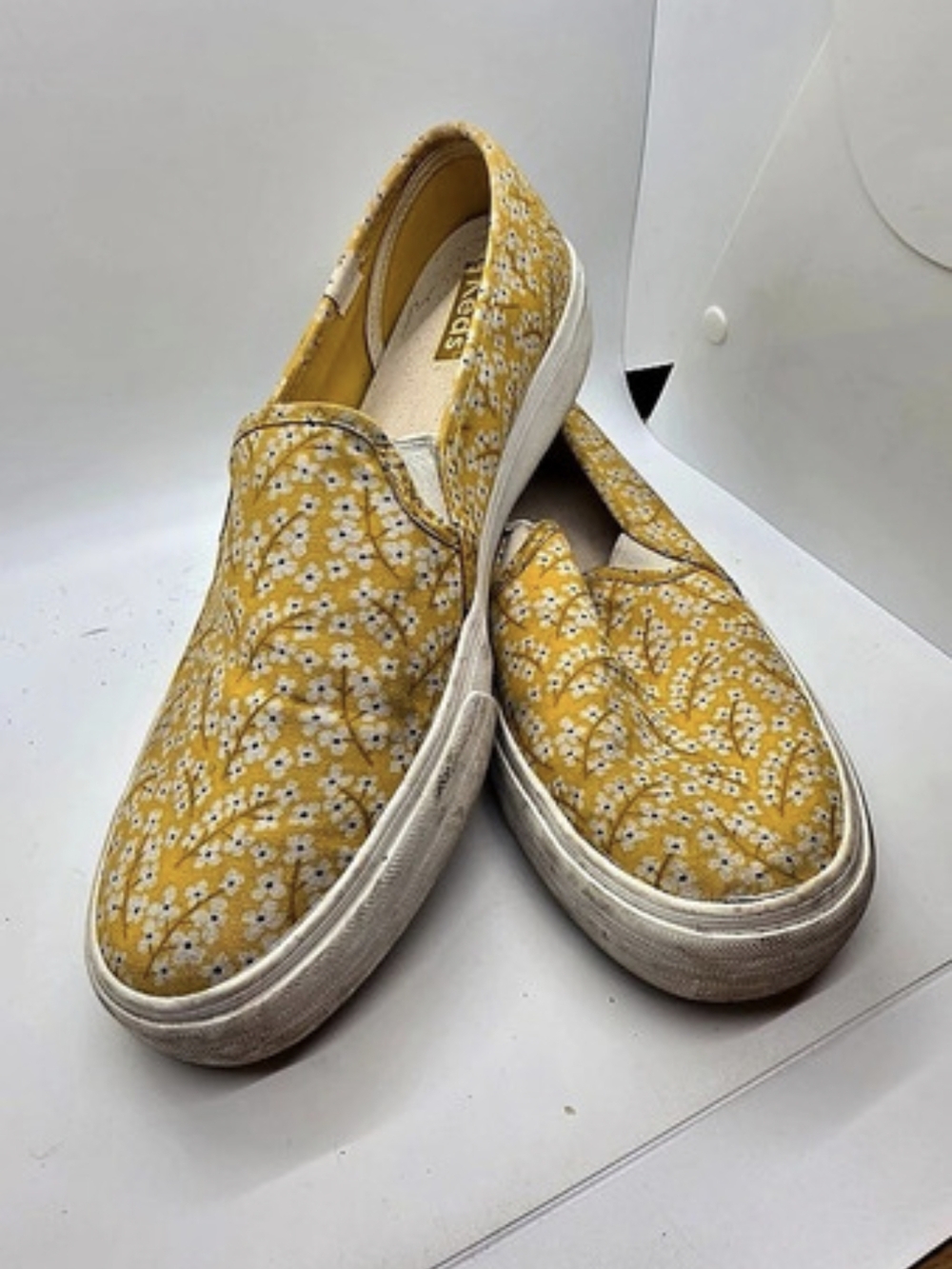 Keds Double Decker Floral Slip-On Sneaker Sneakers Yellow & White